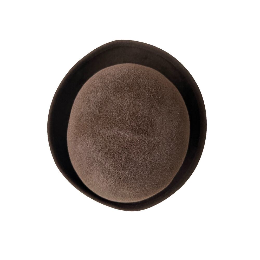 Vintage 90s Eric Javits New York Brown Wool Felt Bowler Hat size Medium - Picture 5 of 7